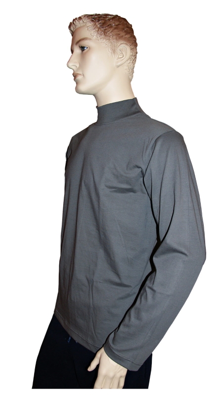 Półgolf męski bawełniany w kolorze khaki, fason VKDRm-6 z długim rękawem.jpg