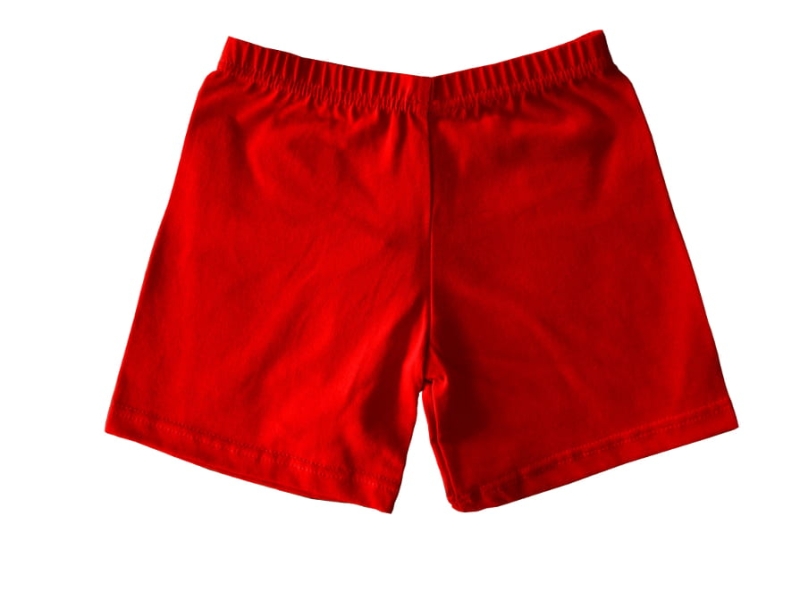 Krótkie spodenki dziecięce czerwone, bawełniane, fason unisex, fason VSK-1 slim.jpg