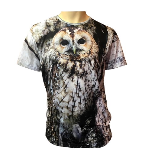 Koszulka męska z krótkim rękawem z sową, fason VKT-1, nadruk metodą sublimacji, materiał sportowy oddychajacy.jpg