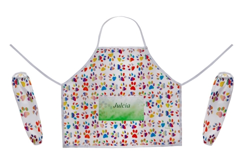 Fartuszek dzieciecy z rekawkami w łapki.jpg