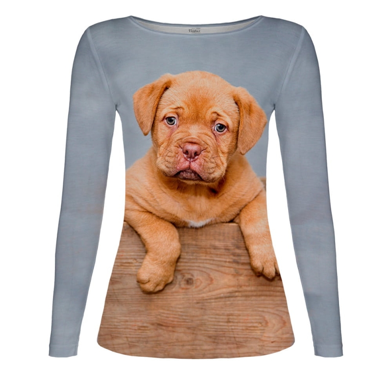 Koszulka długi rękaw damska Dog de Bordeaux - przód VKDRd-27.jpg