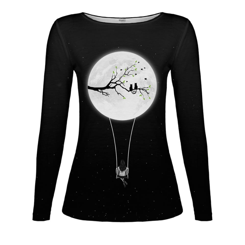 Koszulka damska długi rękaw Moon cats and me  Ventus.jpg