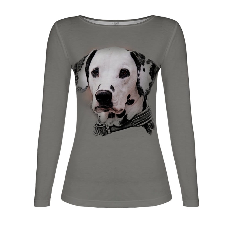 Bluzka damska z Dalamtyńczykiem VKDRd-27 przód Ventus.jpg