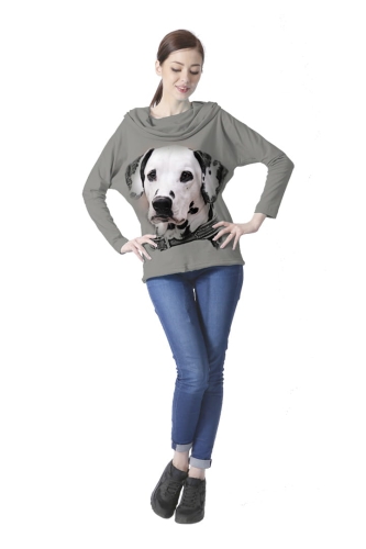 Bluzka damska z Dalamtyńczykiem VKDRd-21 przód.jpg