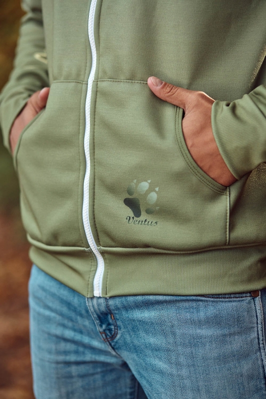 Bluza dresowa męska khaki rozpinana Ventus VBL-36m.jpg