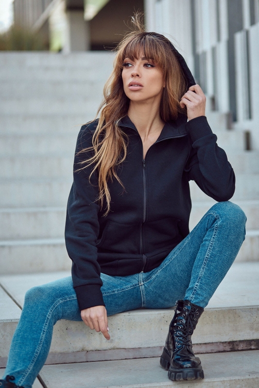 Bluza damska rozpinana z kapturem czarna Ventus VBL-36d.jpg