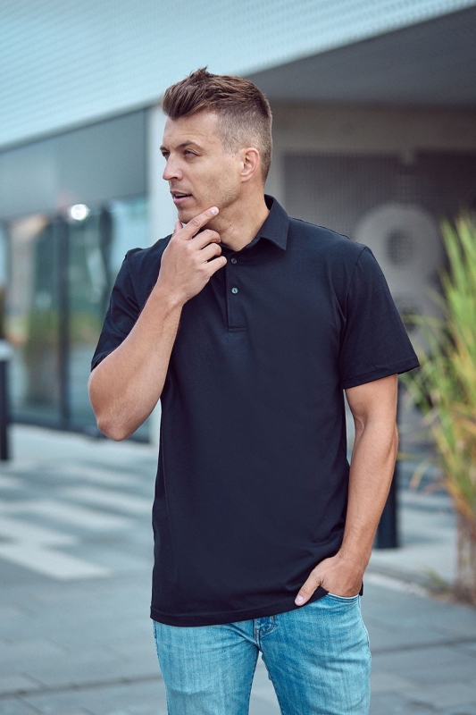 Koszulka polo męska czarna na stójce elegancka Ventus VKPm-31.jpg