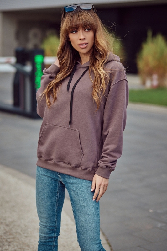 Bluza damska z kapturem brązowa dresowa Ventus VBL-42.jpg