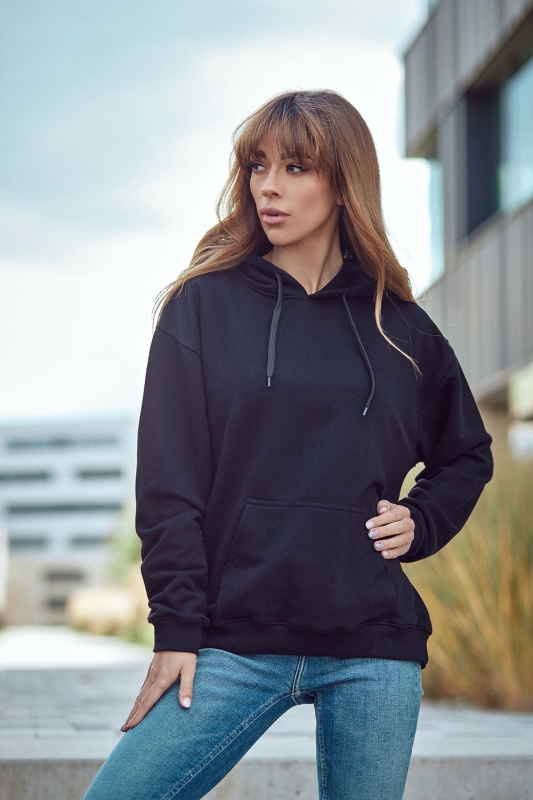 Bluza damska czarna bez zamka z kapturem Ventus.jpg