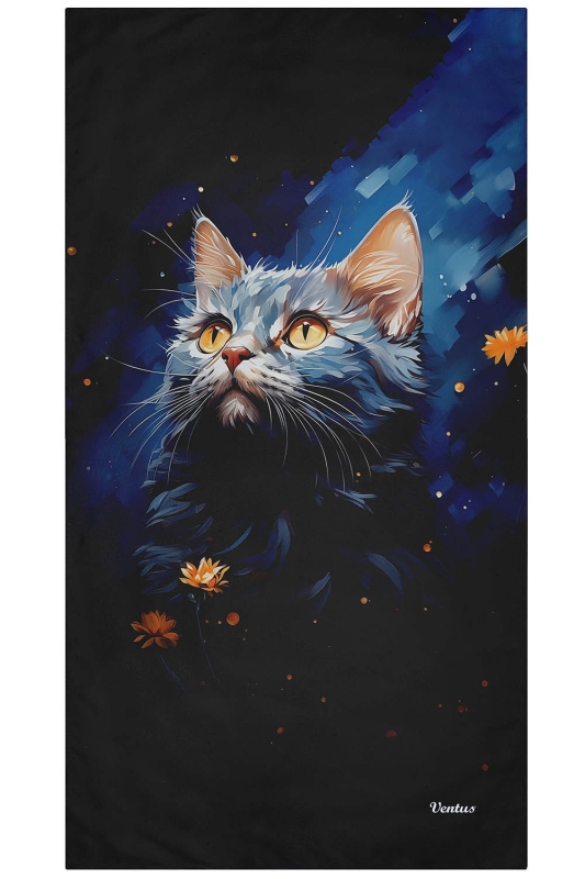 Ręcznik z mikrofibry z kotem blue Ventus.jpg