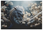 Koc polarowy ze smokiem White Dragon Ventus