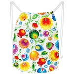 Worek plecak biały we wzór łowicki Ventus