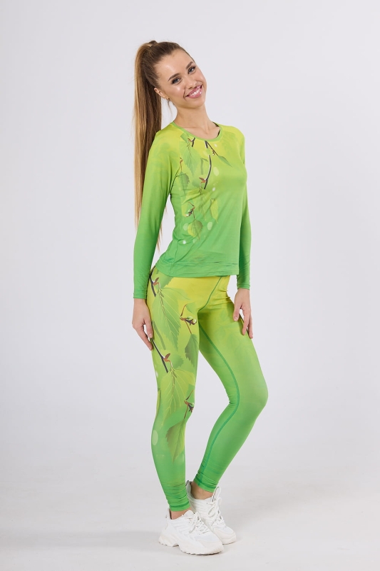 Damski longsleeve sportowy Fresh Leaves 0100 VKDRd-102 Ventus