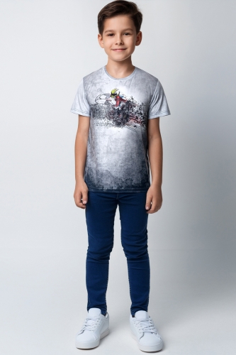 Chłopiec w szarej koszulce T-shirt z Motocyklem fason VKTJ-1A, Ventus.jpg