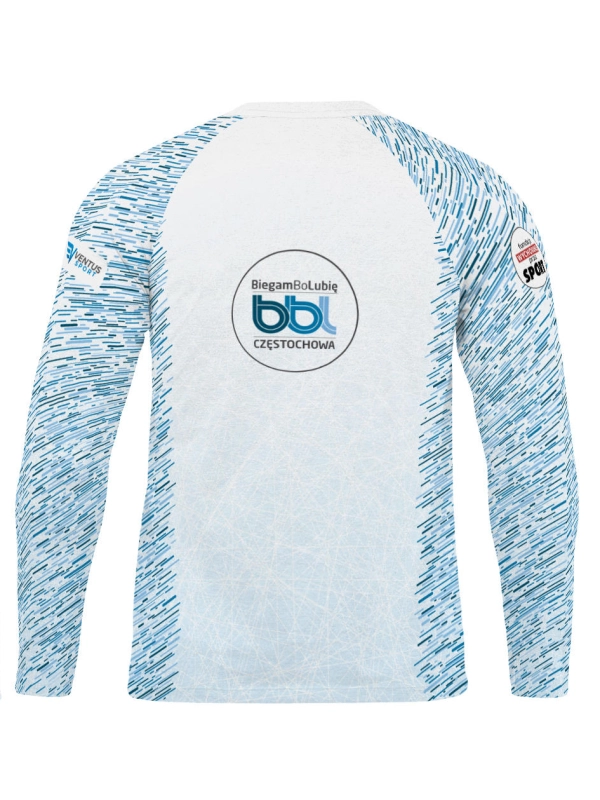 Longsleeve damski biegowy fason VKDRd-102, kolekcja Biegam Bo Lubię i Ventus Sport, koszulka z długim rękawem prezentowana z tyłu.jpg