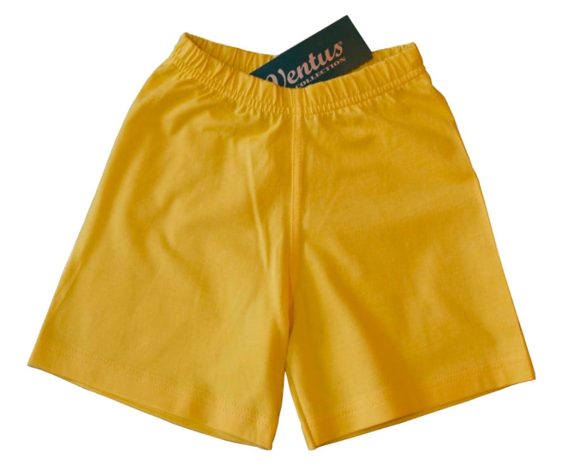 Krótkie spodenki dziecięce żółte, bawełniane, fason unisex, fason VSK-1 slim.jpg