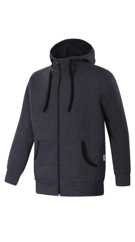 Bluza dresowa rozpinana męska fason Ventus VBL-36m w kolorze ciemnego melanżu, bluza z kapturem, kieszeń typu kangurka, bluza bawełniana.jpg