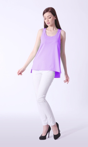 Tank top damski, bawełniany, oversize, fason VKD-59 w kolorze lawendowym.jpg
