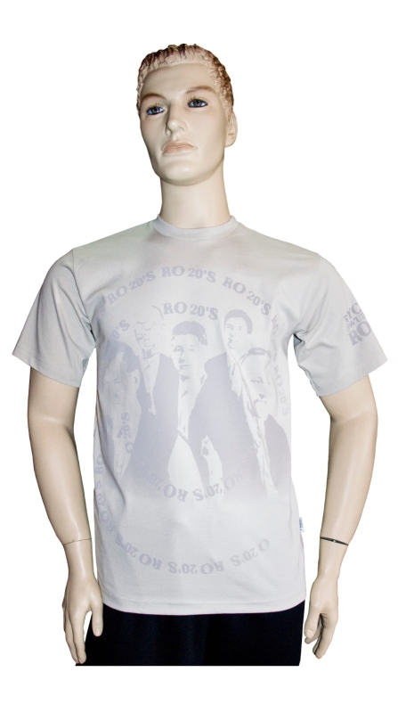 Koszulka męska beżowa T-shirt z nadrukiem Ryczące Dwudziestki & Ventus fason VKT-1, krótki rękaw.jpg